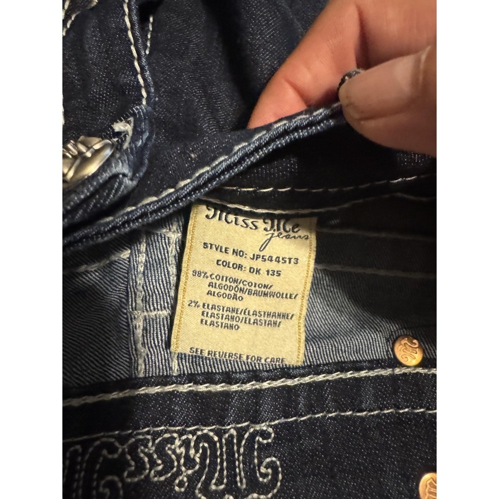 Miss Me Shorts Womens 29 Blue Denim Cuffed Hot Pants Rhinestone JP5445T2 - Picture 8 of 8